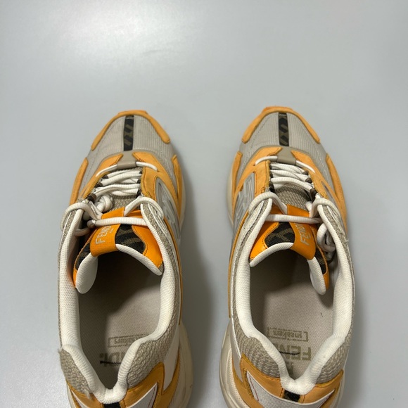 Fendi Men\'s Orange Faster Ff-embossed Detailed Low-top Sneakers Men’s 8. main image 8